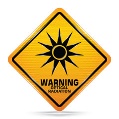 International Optical Radiation Hazard Symbol, Yellow Warning Dangerous icon on white background, Attracting attention Security First sign, Idea for,graphic,web, EPS10