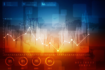2d illustration inflation and deflation graph