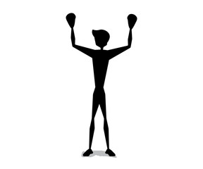 boxing silhouette cartoon movement illustration design.silhouette cartoon style design.designed for web and print