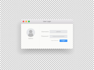 User interface login form templateVector Illustration