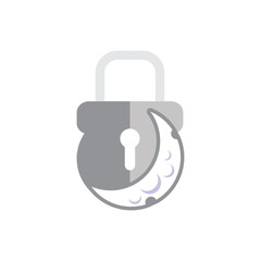 Moon Lock Logo Icon Design