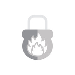 Fire Lock Logo Icon Design