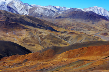 high mountain pass in Tibet mountain landscape