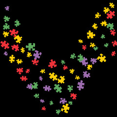 Confetti Background Pattern. Puzzle pieces and big ideas design, vector illustration graphic