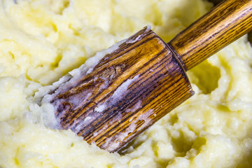 organic mashed potatoes home-made. Potatoes are harvested from the Chernozem of Russia is the most environmentally friendly place in the world