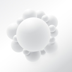 Abstract 3D Sphere design. 3d molecules concept, Atoms. on white background