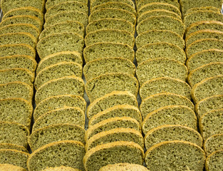 beautiful slices of special dietary bread of wholemeal flour