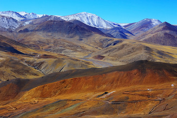 multi-colored mountains landscape