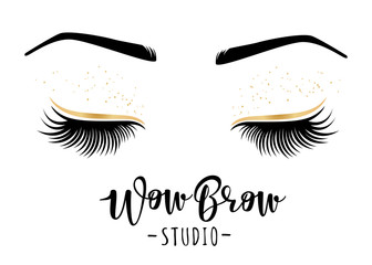 Vector illustration of lashes and brows