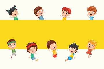 Funny Kids Holding Blank Placard