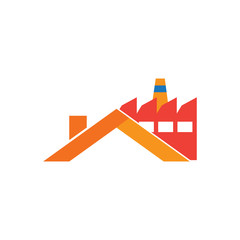 Factory Roof Logo Icon Design