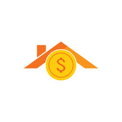 Coin Roof Logo Icon Design