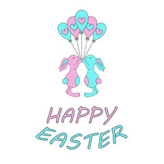 Hand sketched Happy Easter text as Pascha logotype, badge and icon.