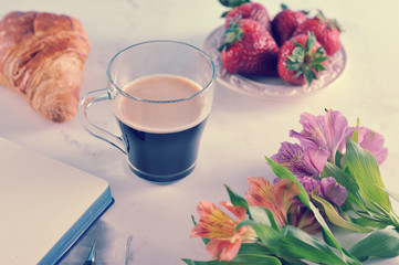 Morning romantic Breakfast - coffee mag