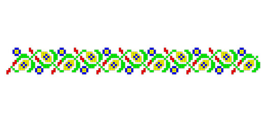 Traditional Romanian folk art knitted embroidery pattern