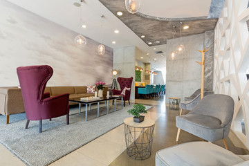 Hotel lobby, lounge cafe