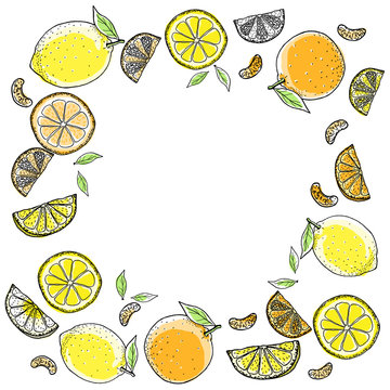 drawing Lemon & Orange background
