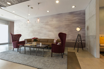 Hotel lobby, lounge cafe