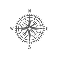 Compass icon. Illustration for travel
