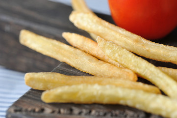 fried French fries and tomato