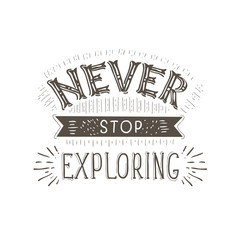 Vector hand-lettering quotes of travel. Phrase for tourism banner, flyer, magazine.