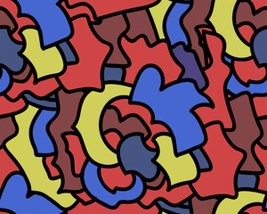 Abstract seamless background pattern in memphis style. Colorful shapes , vector illustration hand drawn. Pop art design...