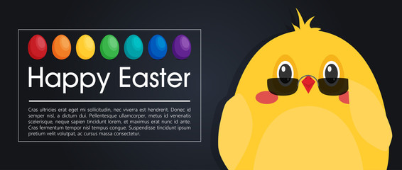 Happy easter modern card vector in flat style