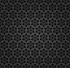 Floral vector dark ornament. Seamless abstract classic background with flowers. Pattern with repeating floral elements