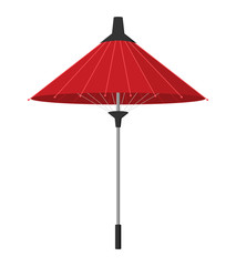 Paper umbrella in asian, flat design vector