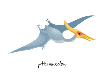 Colorful image of funny dinosaur in cartoon style isolated on a white background. Vector illustration.