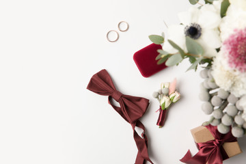 close up view of beautiful bridal bouquet