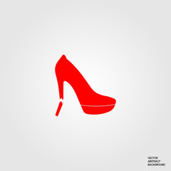 Red shoes. Broken heel. Damaged shoes. Women's shoes.