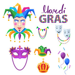 Magri Gras Carnival Vector Concept with Masks