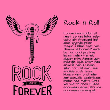 Rock n Roll Music Forever Vector Illustration