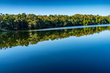 Lake with blue sky background