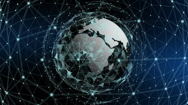 Seamless looping global networking, Connection concept.