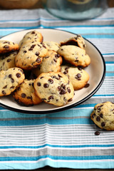 Sweet cookies with chocolate chips
