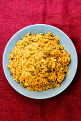 Tasty Indian food basmati rice on a plate