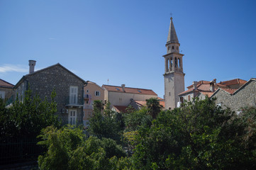 Church in the Old Town of Budva as Seen from Citadel, Budva Riviera, Montenegro