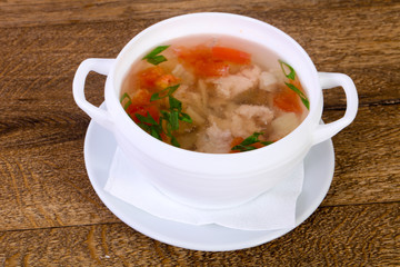Chicken soup with carrot