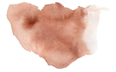 Watercolor hand painted abstract background wash. Spot flake water. Orange - 194403193