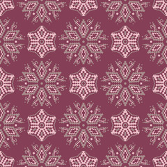 Naklejka na ściany i meble Purple red floral seamless pattern. Background with flower design elements