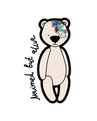 Disabled bear blind in one eye