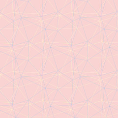 Geometric seamless pattern. Pale pink background with blue and beige elements