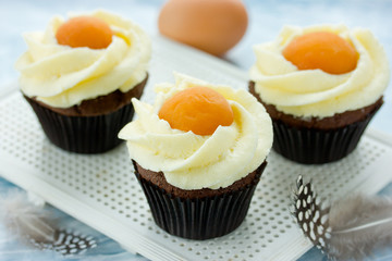 Easter fried eggs cupcakes