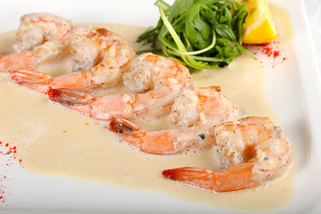 Prawn in cream sauce