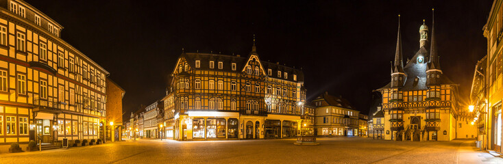 historic wernigerode at night high definition panorama