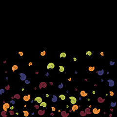 Vector Confetti Background Pattern. Element of design. Color spirals on a black background
