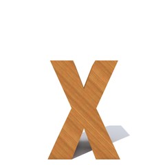 Obraz premium Conceptual wood or wooden brown font or type, timber or lumber industry piece isolated on white background. Educative hadwood material, smooth surface pine handmade sculpted object as 3D illustration