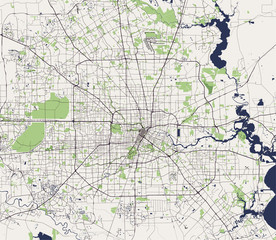 vector map of the city of Houston, U.S. state of Texas, USA - 194410764